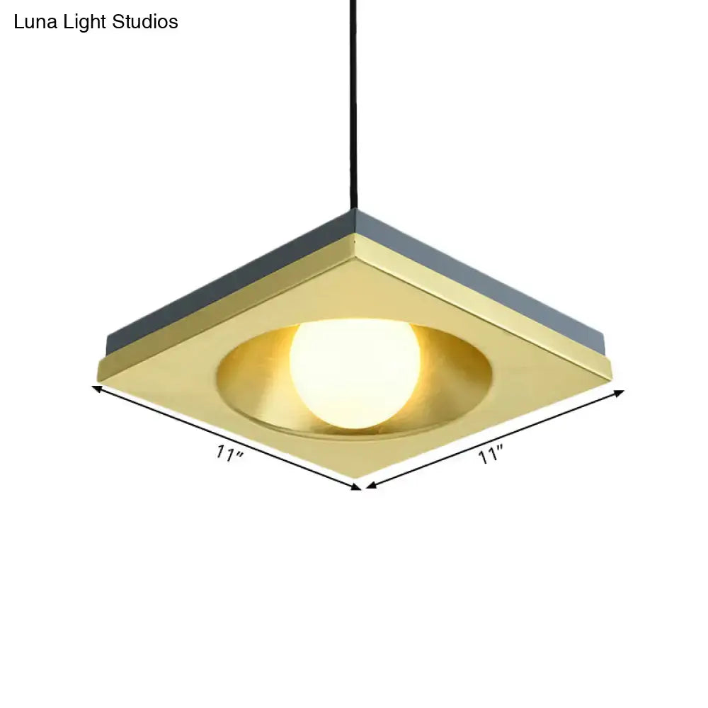 Modernist black & gold metal frame pendant light bedroom