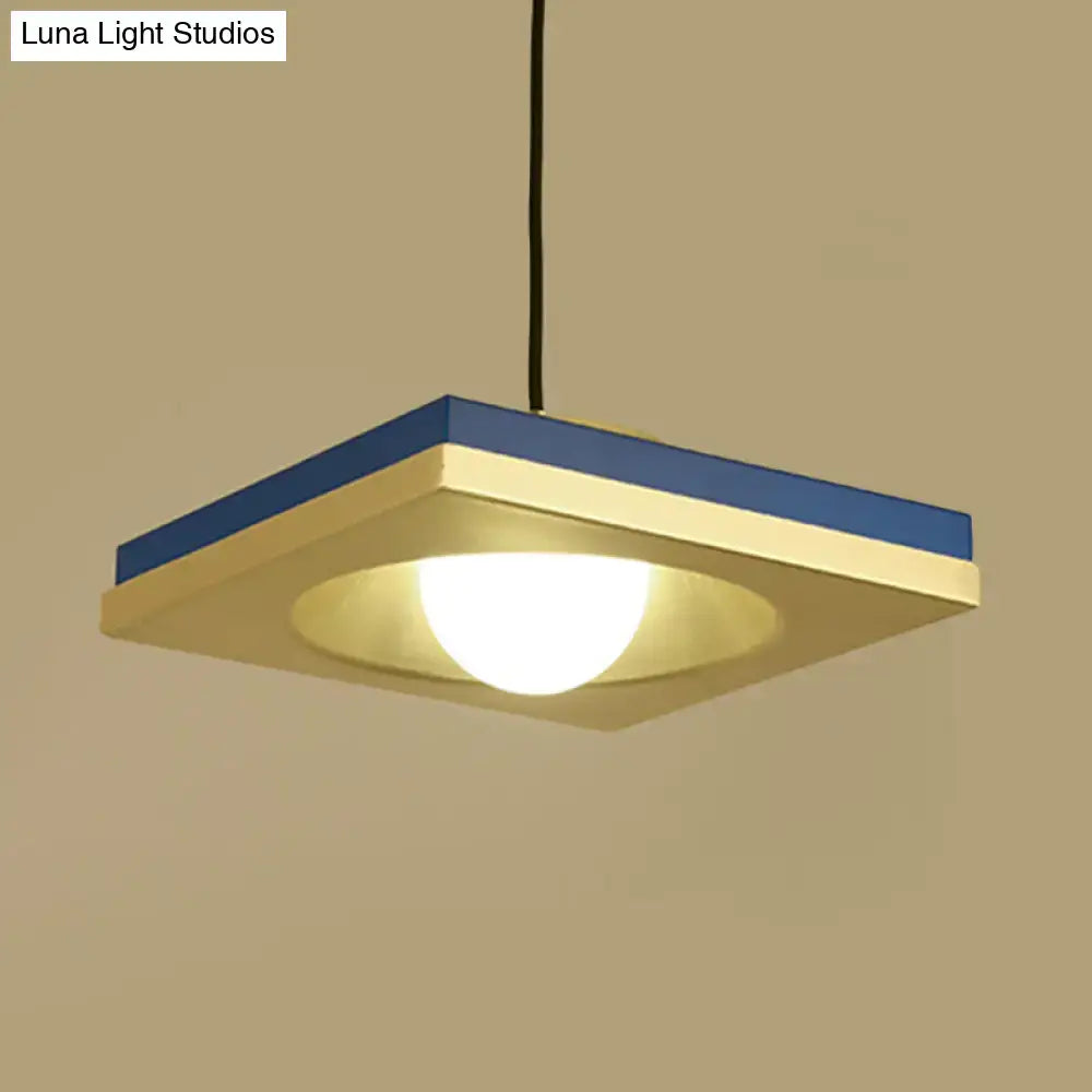 Modernist black & gold metal frame pendant light bedroom