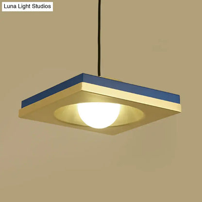 Modernist black & gold metal frame pendant light bedroom