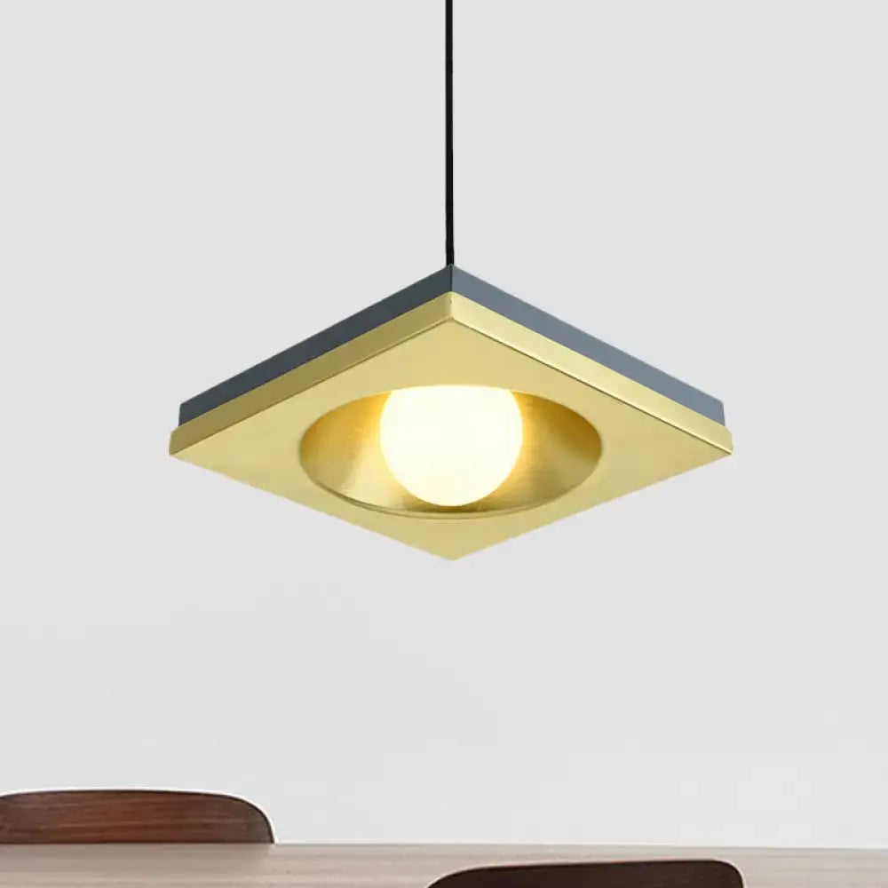 Modernist black & gold metal frame pendant light bedroom