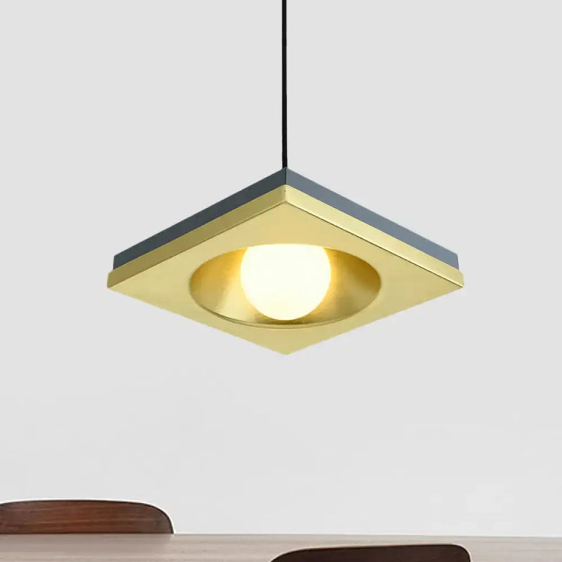 Modernist black & gold metal frame pendant light bedroom
