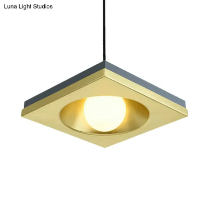 Modernist black & gold metal frame pendant light bedroom