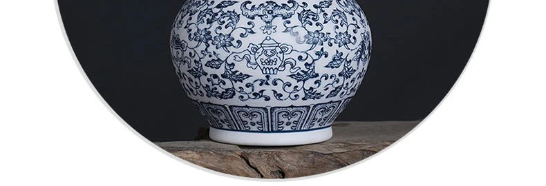 DecorBites™ Blue and White Ceramic Vase - Elegant Home Decor