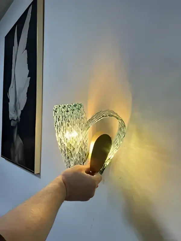 Modern blue glass led pendant lamps dining room gold petal chandelier