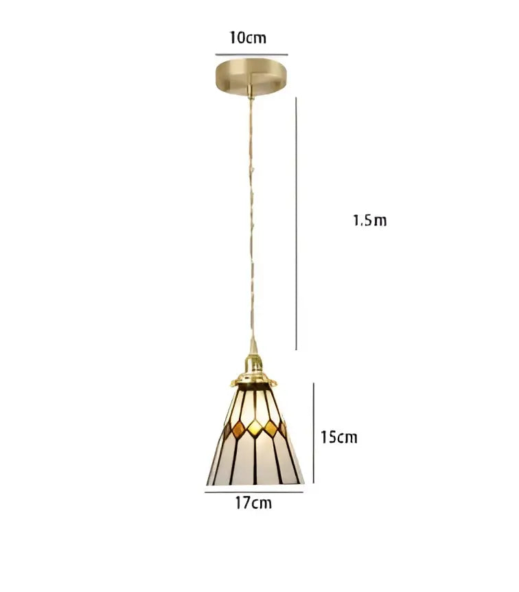 blue glass pendant light with black lace for bedroom