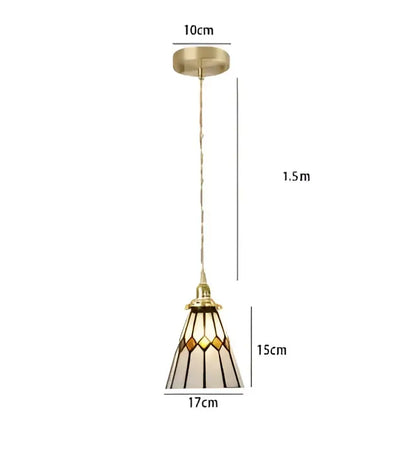 blue glass pendant light with black lace for bedroom