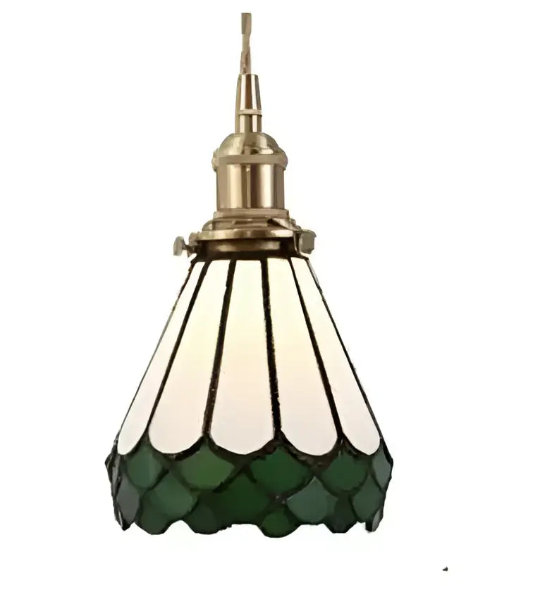 blue glass pendant light with black lace for bedroom