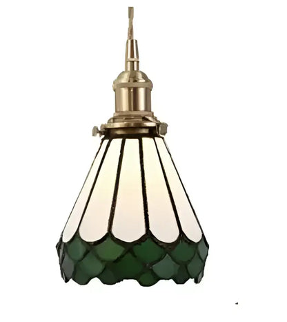 blue glass pendant light with black lace for bedroom