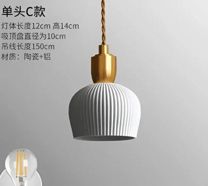 blue glass pendant light with gold lace for dining room