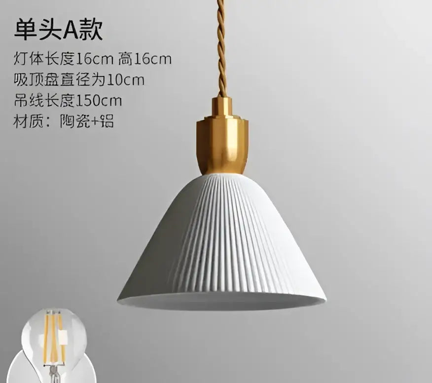 blue glass pendant light with gold lace for dining room