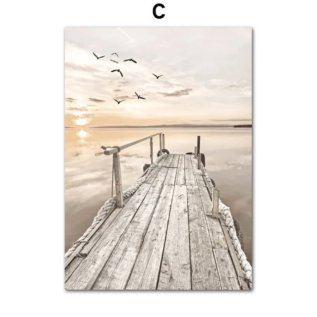 DecorBites™ Bohemian Beach Landscape Wall Art Print
