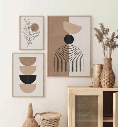 Modern bohemia white ceramic vase wall art set living room
