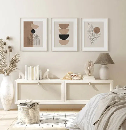 Modern bohemia white ceramic vase wall art set living room
