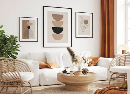 Modern bohemia white ceramic vase wall art set living room