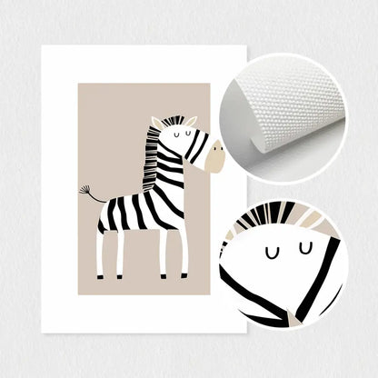 Bohemian minimalist animal forest art canvas set – toddler room