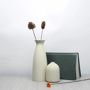 Minimalist black & off-white decorative vase set living room decor