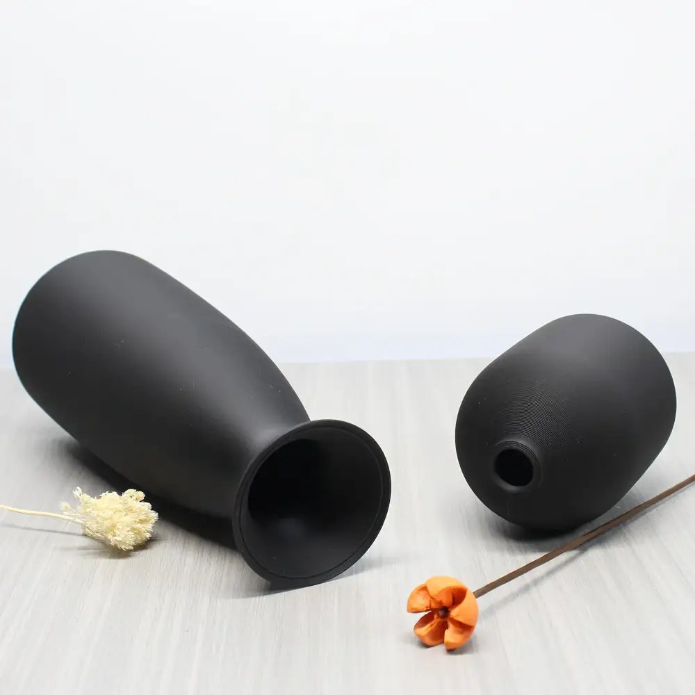 Minimalist black & off-white decorative vase set living room decor