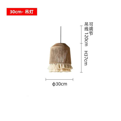 bohemian tassel chandelier natural woven bedroom light