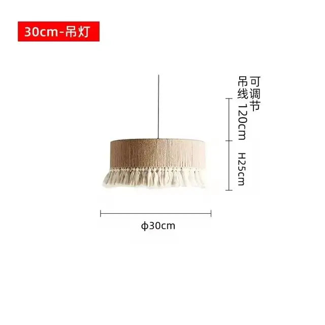 bohemian tassel chandelier natural woven bedroom light