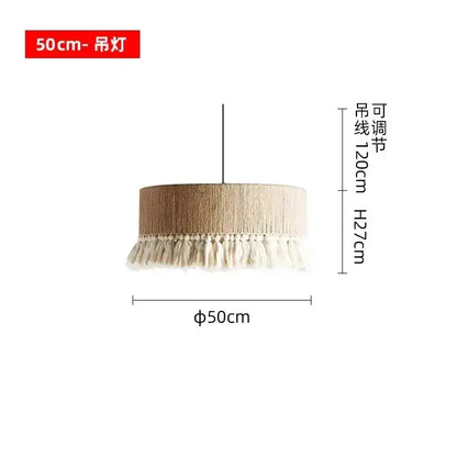 bohemian tassel chandelier natural woven bedroom light
