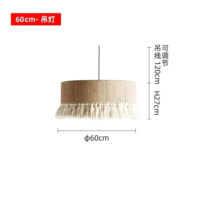 bohemian tassel chandelier natural woven bedroom light