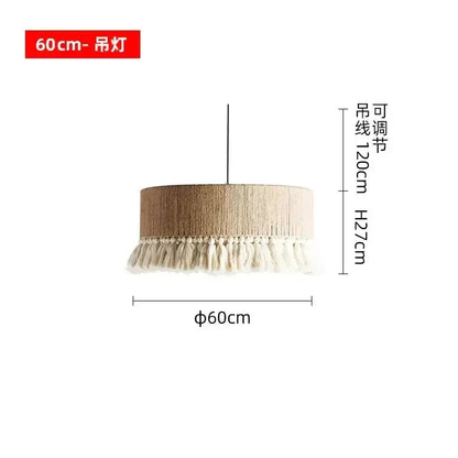 bohemian tassel chandelier natural woven bedroom light