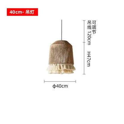 bohemian tassel chandelier natural woven bedroom light