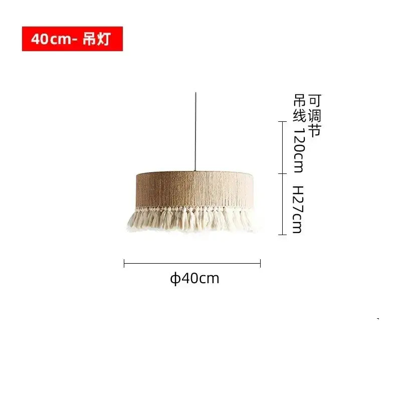 bohemian tassel chandelier natural woven bedroom light