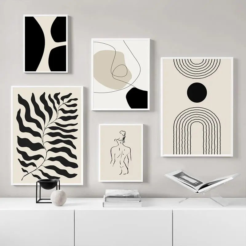 DecorBites™ Boho Geometric Line Canvas Wall Art