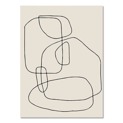 DecorBites™ Boho Geometric Line Canvas Wall Art
