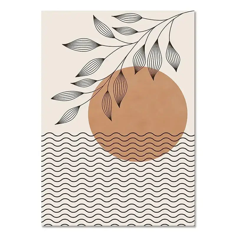 Boho light nordic minimalist canvas wall art set living room