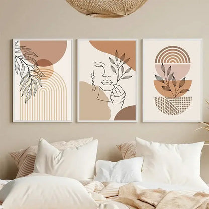 Boho light nordic minimalist canvas wall art set living room