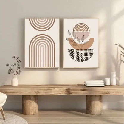 Boho light nordic minimalist canvas wall art set living room