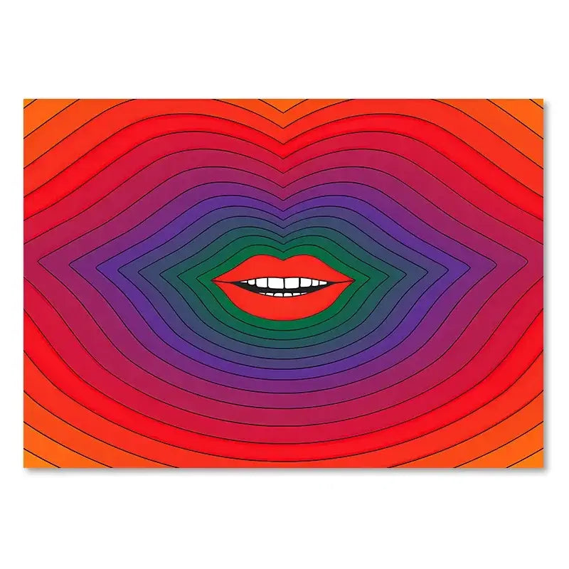Retro stripes art boho sunset prints living room art prints