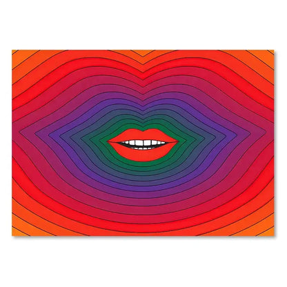 Abstract boho sunset lips art prints for living room canvas painting