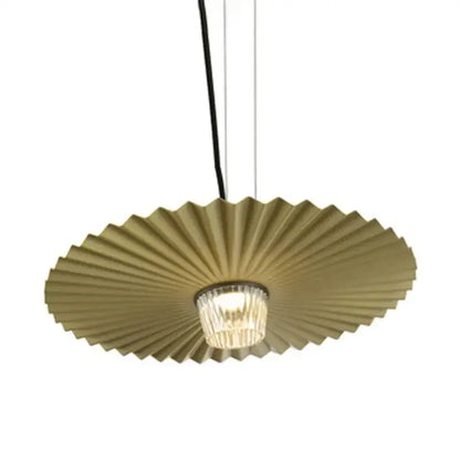 boomerang wood black & cream pleated fan dining room lamp