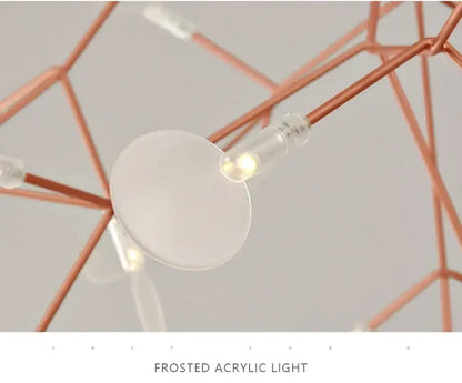 Modern rose gold & black branch design chandelier – living room light