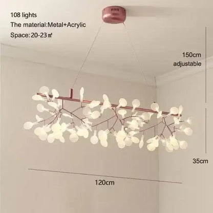 Modern rose gold & black branch design chandelier – living room light