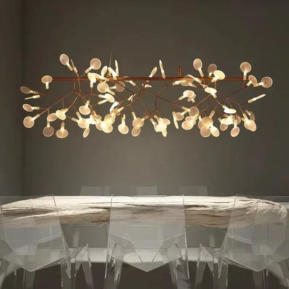 Modern rose gold & black branch design chandelier – living room light