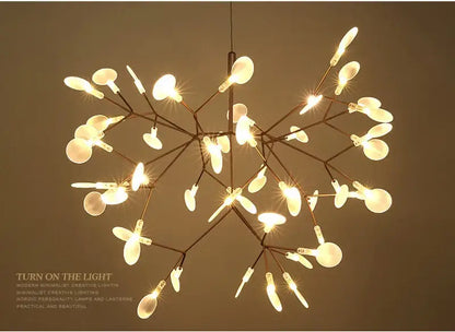 Modern rose gold & black branch design chandelier – living room light