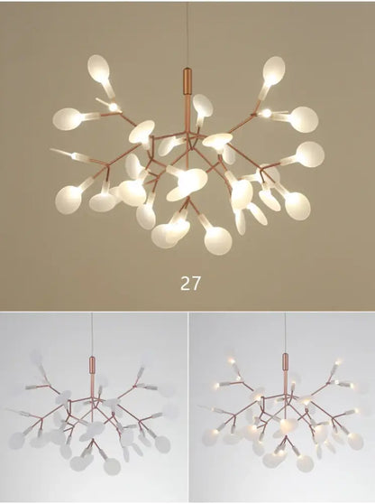 Modern rose gold & black branch design chandelier – living room light