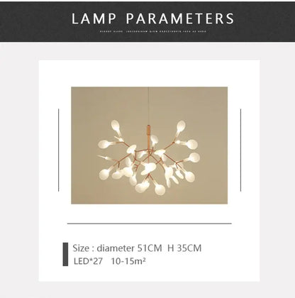 Modern rose gold & black branch design chandelier – living room light
