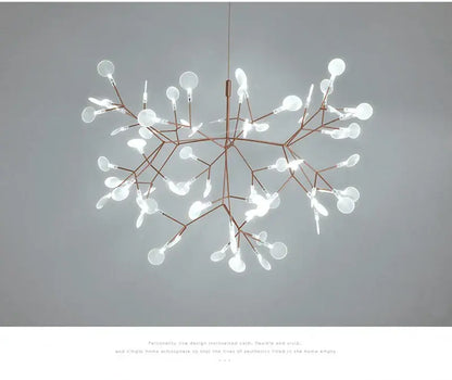 Modern rose gold & black branch design chandelier – living room light