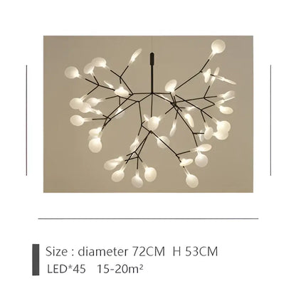 Modern rose gold & black branch design chandelier – living room light