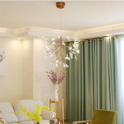 Modern rose gold & black branch design chandelier – living room light