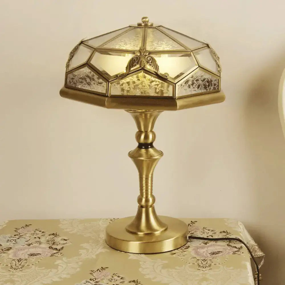 Vintage gold floral glass night light bedroom lamp 110v 240v