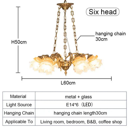 brass angel chandelier with flower glass for living room