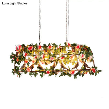 Floral brass birdcage light fixture dining room e26 e27 pendant
