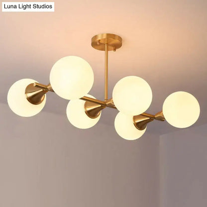 Modern brass finish linear island pendant kitchen glass ball light