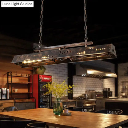 Industrial brass island pendant light kitchen etched metal lamp